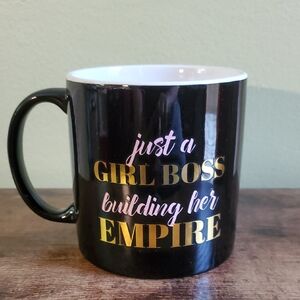 Deluxe-sized Motivational Statement Mug with Gold and Pink Text